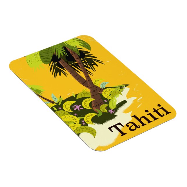 Imán Cartel de viaje retro de Tahití (Lado Derecho)