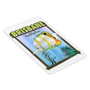 Imán Cartel de viaje tropical de Brisbane Australia