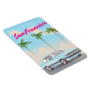 Imán Cartel de viaje tropical de San Francisco Californ