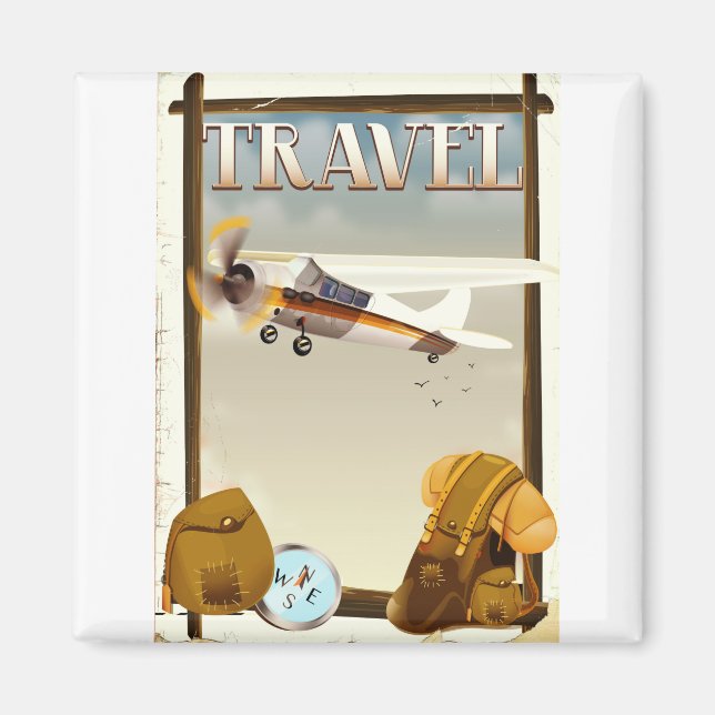 Imán Cartel de viaje vintage (Frente)