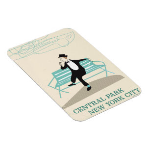 Imán Cartel de viaje vintage Central Park Nueva York