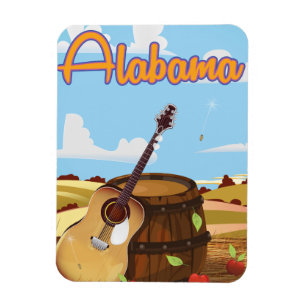 Imán cartel de viaje vintage de Alabama