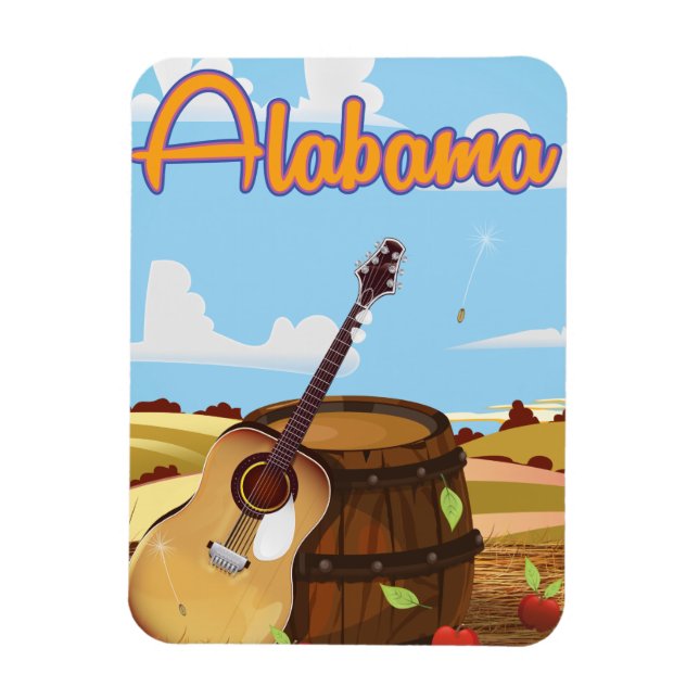 Imán cartel de viaje vintage de Alabama (Vertical)