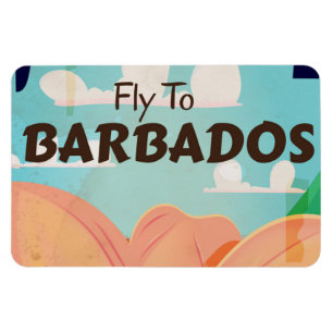 Imán cartel de viaje vintage de Barbados