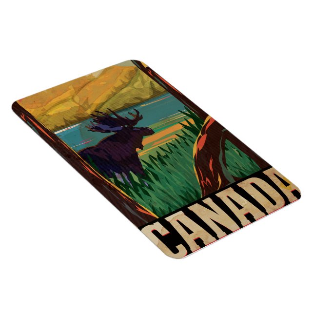 Imán Cartel de viaje vintage de Canadá (Lado Derecho)