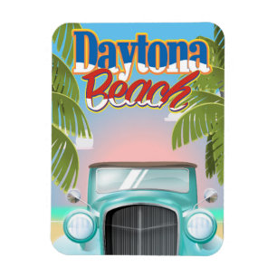Imán Cartel de viaje vintage de Daytona Beach, Florida 
