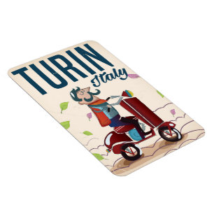 Imán Cartel de viaje vintage de dibujos animados de Tur