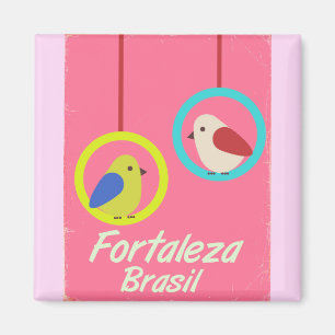 Imán Cartel de viaje vintage de Fortaleza Brasil