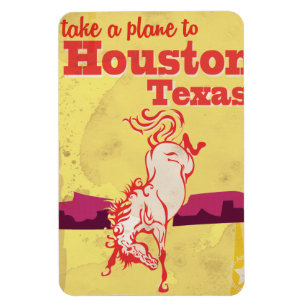 Imán Cartel de viaje vintage de Houston, Texas