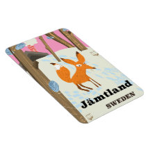 Cartel de viaje vintage de Jämtland Suecia