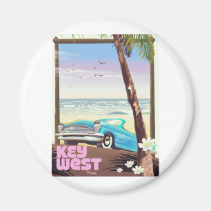 Imán cartel de viaje vintage de key west florida