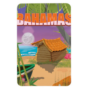 Imán cartel de viaje vintage de las Bahamas