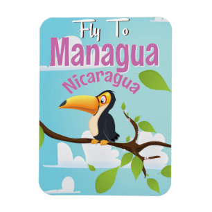Imán Cartel de viaje vintage de Managua, Nicaragua