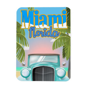 Imán Cartel de viaje vintage de Miami EE. UU.