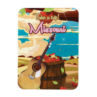 Imán Cartel de viaje vintage de Missouri de dibujos ani