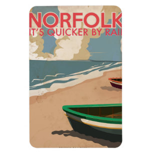 Imán Cartel de viaje vintage de Norfolk, Inglaterra