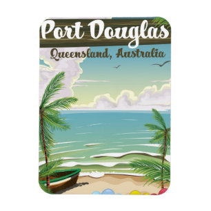 Imán Cartel de viaje vintage de Port Douglas Australia