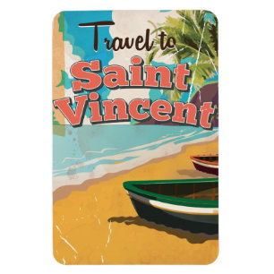 Imán Cartel de viaje vintage de San Vicente.