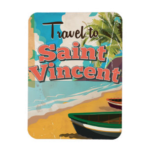Imán Cartel de viaje vintage de San Vicente.