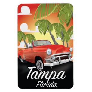 Imán Cartel de viaje vintage de Tampa Florida