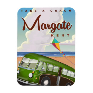 Imán Cartel de viaje vintage en autocar de Margate Kent