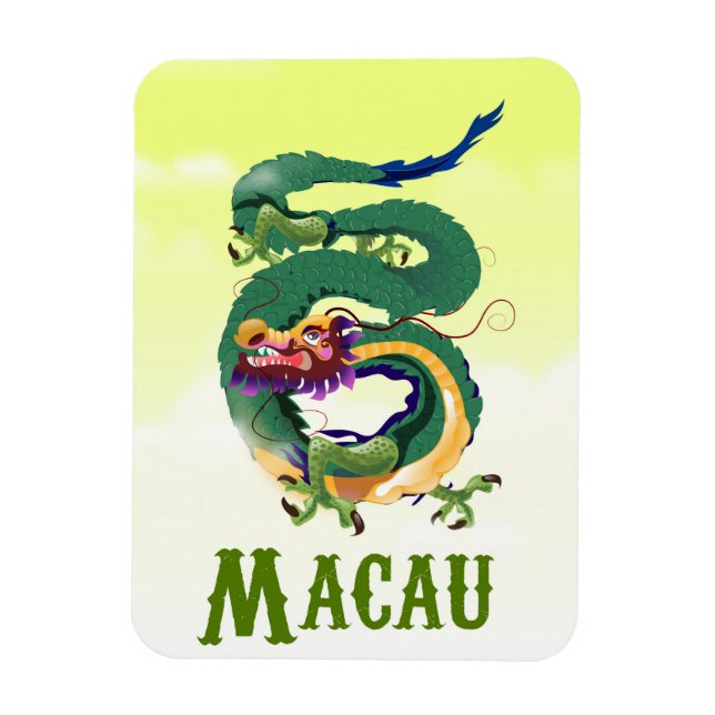 Imán Cartel de viaje vintage estilo Macao China Tarjeta (Vertical)