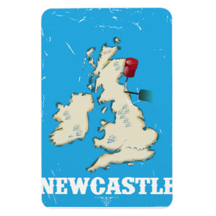 Imán Cartel de viaje vintage Newcastle Gales
