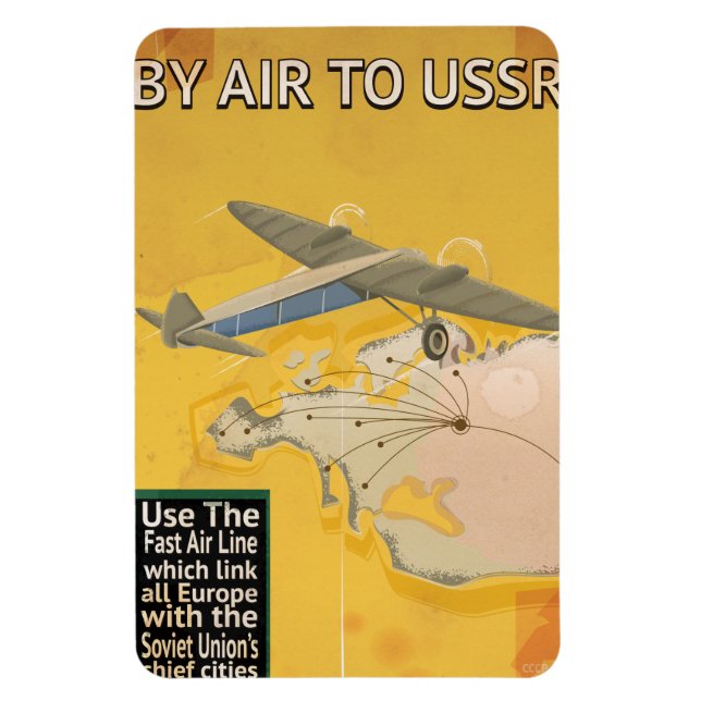 Imán Cartel de viaje vintage soviético de la URSS (Vertical)