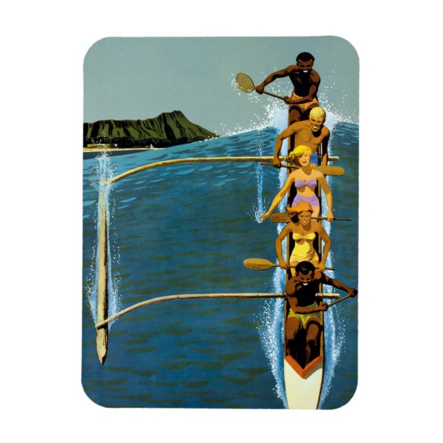 Imán Cartel De Viajes De United Air Lines A Hawaii (Vertical)