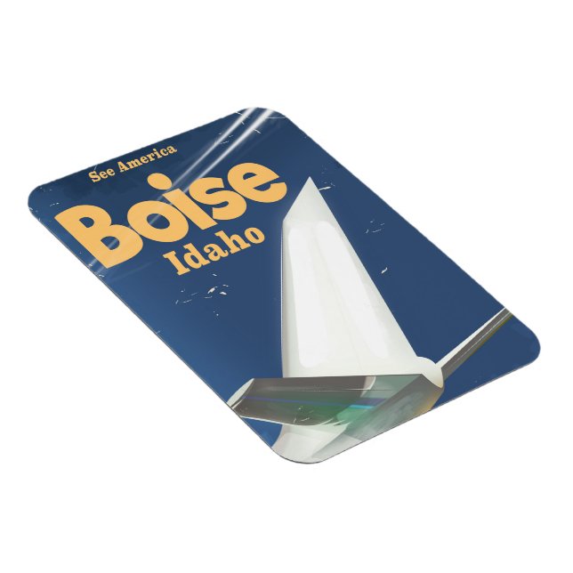 Imán cartel de vuelo Boise Idaho (Lado Derecho)