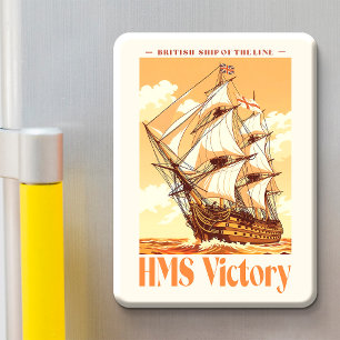 Imán Cartel del HMS Victory Icono Británico de Barco de