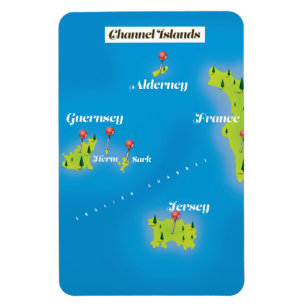 Imán Cartel del mapa de las Islas del Canal.