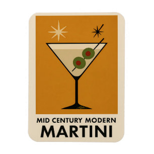 Imán Cartel estilo moderno de mediados de siglo Martini