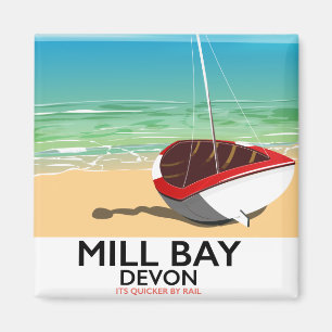 Imán Cartel ferroviario de Mill Bay Devon