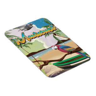 Imán cartel retro de viaje a la isla de Montserrat