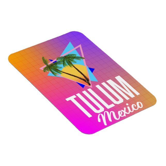 Imán Cartel retro de viaje a Tulum México. (Lado Derecho)