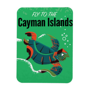 Imán Cartel vintage de viaje a las Islas Caimán