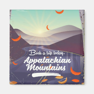 Imán Cartel vintage de viaje a las montañas Apalaches