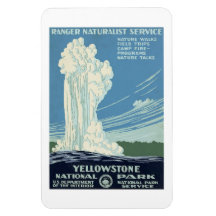 Cartel vintage del parque Yellowstone, de la vieja