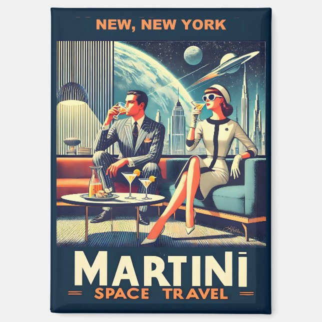Imán Carteles de viaje espacial Martini New York (Anverso)