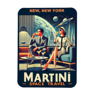Imán Carteles de viaje espaciales de Martini nuevos, Nu