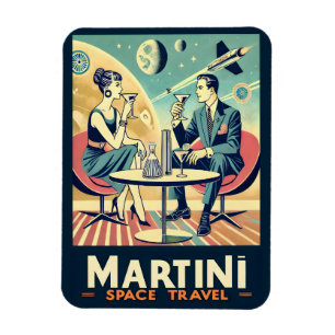 Imán Carteles de viajes espaciales de Martini