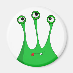 Imán Cartoon Green alien