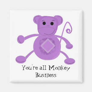 Imán Cartoon Silly Purple Monkey