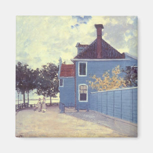 Imán Casa azul en Zaandam de Claude Monet