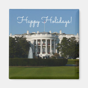 Imán Casa Blanca de Navidad para las Fiestas Washington