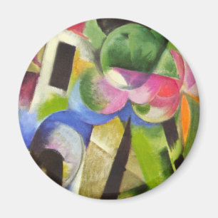 Imán Casa con Árboles de Franz Marc, Arte Antiguo Refin