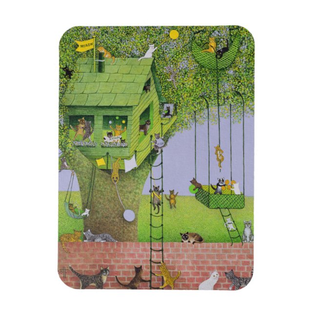 Imán Casa de árbol de gato (Vertical)