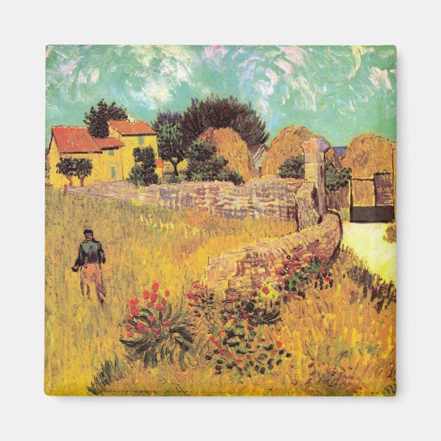 Imán Casa de campo en Provenza por Vincent van Gogh (Frente)