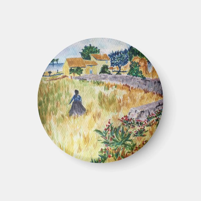 Imán Casa de campo provenzal al estilo de Van Gogh (Frente)